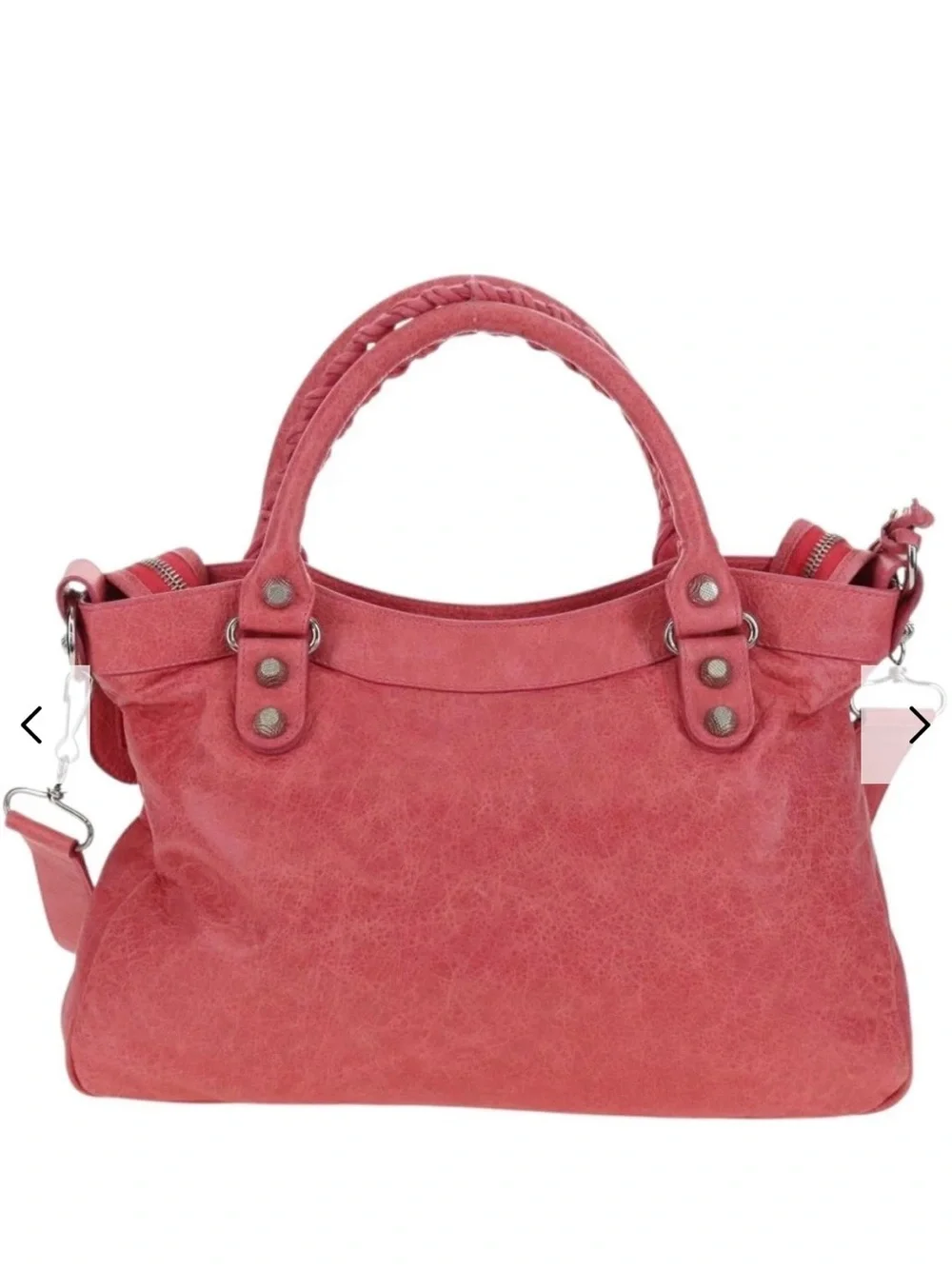 BALENCIAGA Giant Town Hand Bag Leather 2way Pink 240578 Auth am11459SAV
